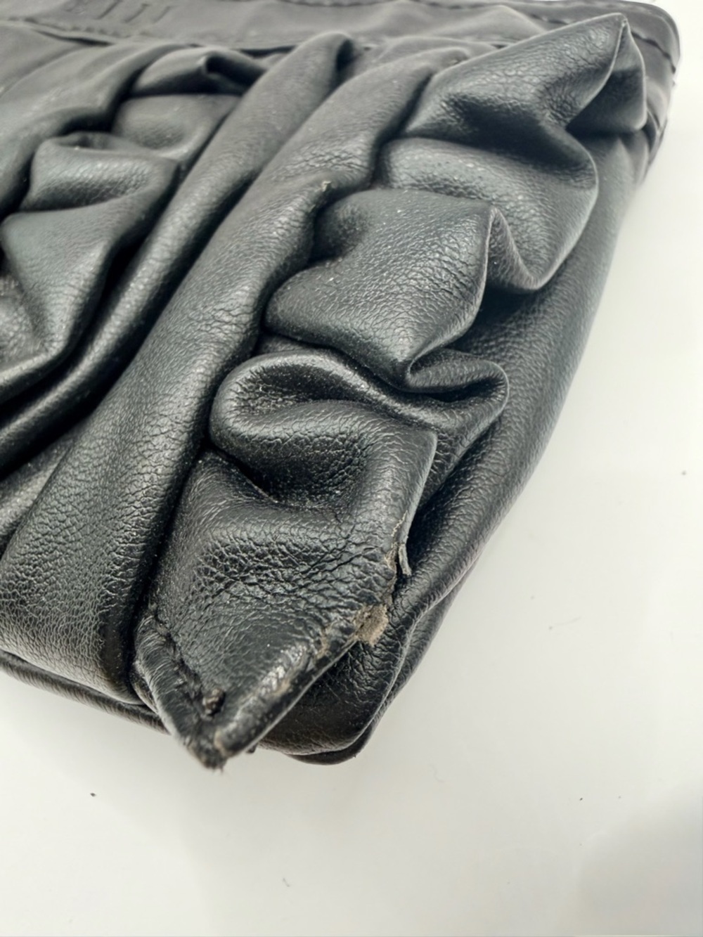 Elle Black Ruffle Zip Wristlet Clutch - Picture 8 of 8